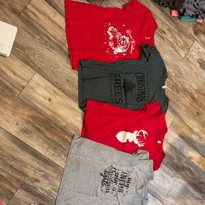 Woman’s Graphic T-Shirts Christmas Bundle- Red, Gray, Green